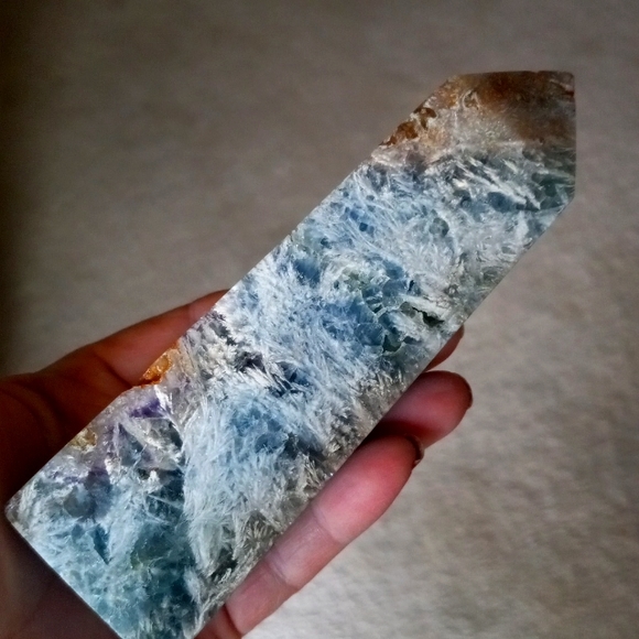 Feather Fluorite with Druzy Crystal Tower. - Picture 2 of 7